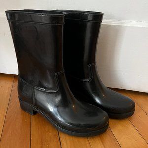 Black Aldo Rubber Rain Boots Size 8